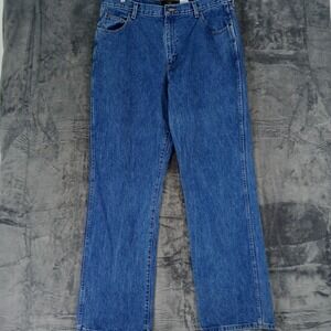 RedHead Jeans Mens 38x34 Blue Boot Cut 5 Pocket Bass Pro Workwear Denim Zip Fly